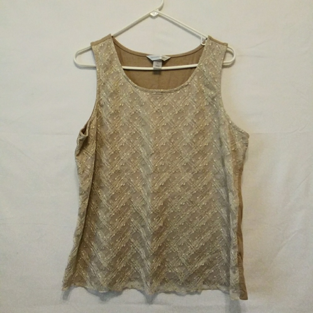 Christopher & Banks Top with Lace Overlay